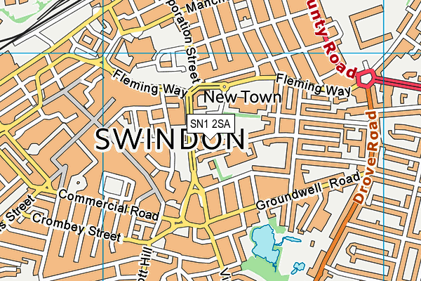 SN1 2SA map - OS VectorMap District (Ordnance Survey)