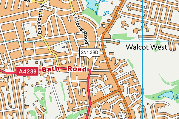 SN1 3BD map - OS VectorMap District (Ordnance Survey)