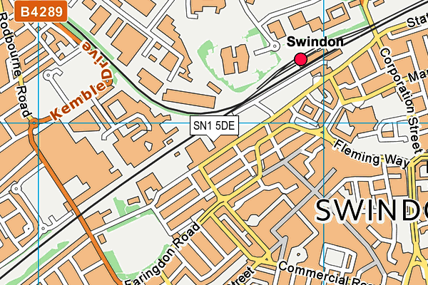 Centre Fitness (Closed) map (SN1 5DE) - OS VectorMap District (Ordnance Survey)