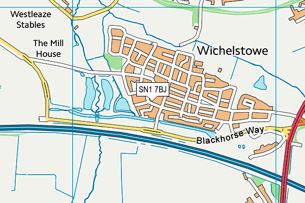 SN1 7BJ map - OS VectorMap District (Ordnance Survey)