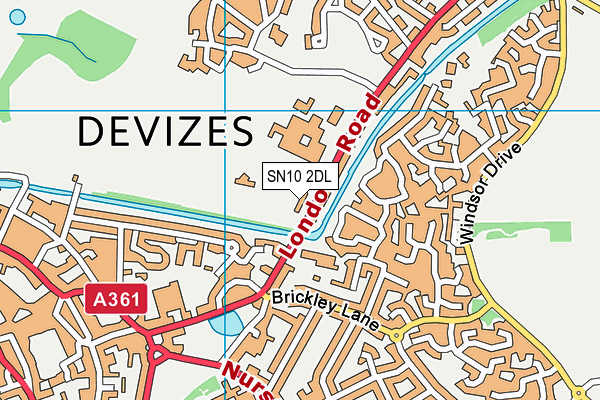 Devizes Sports Club map (SN10 2DL) - OS VectorMap District (Ordnance Survey)