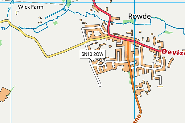 Sands Lane Rowde map (SN10 2QW) - OS VectorMap District (Ordnance Survey)