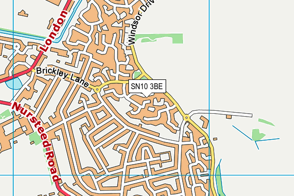 SN10 3BE map - OS VectorMap District (Ordnance Survey)
