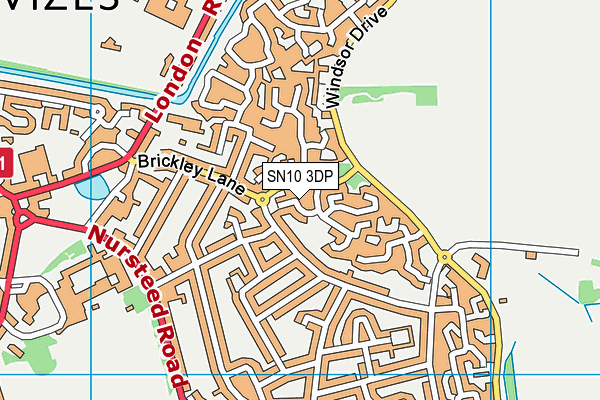 SN10 3DP map - OS VectorMap District (Ordnance Survey)
