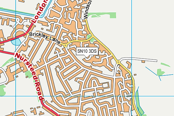 SN10 3DS map - OS VectorMap District (Ordnance Survey)
