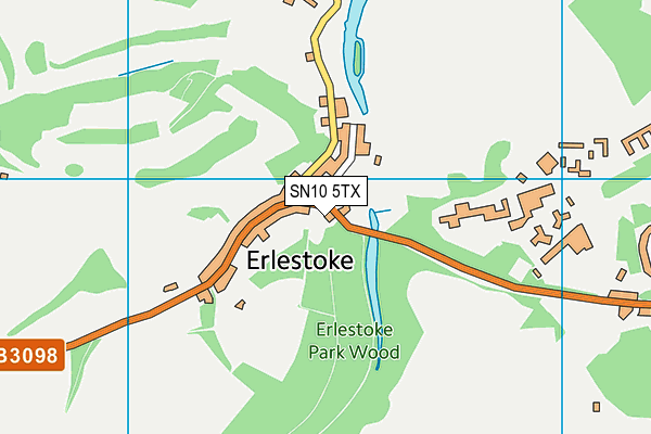Erlestoke & Coulston Cricket Club map (SN10 5TX) - OS VectorMap District (Ordnance Survey)