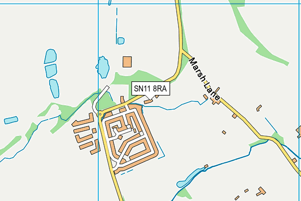 Compton Bassett Cricket Ground map (SN11 8RA) - OS VectorMap District (Ordnance Survey)