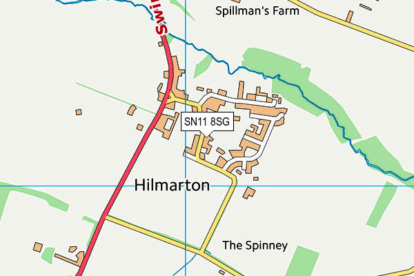 Hilmarton Primary School map (SN11 8SG) - OS VectorMap District (Ordnance Survey)