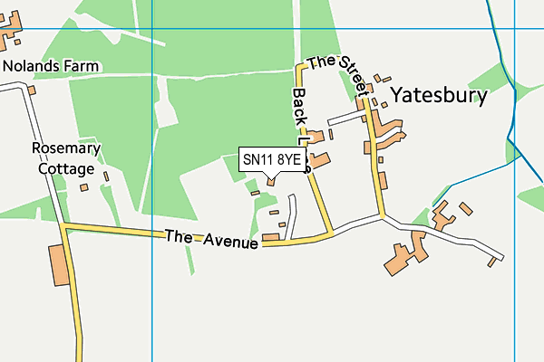 SN11 8YE map - OS VectorMap District (Ordnance Survey)