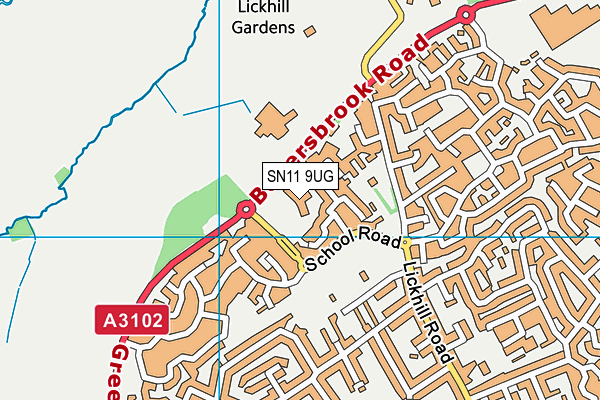 Fynamore Primary School map (SN11 9UG) - OS VectorMap District (Ordnance Survey)