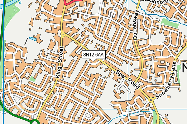 SN12 6AA map - OS VectorMap District (Ordnance Survey)