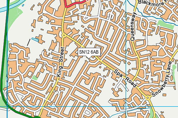 SN12 6AB map - OS VectorMap District (Ordnance Survey)