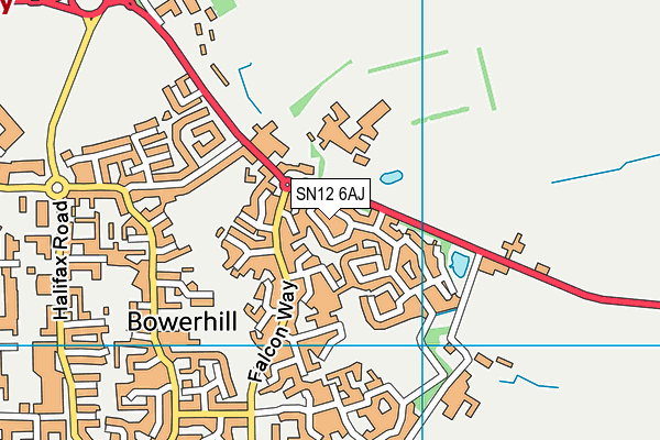 SN12 6AJ map - OS VectorMap District (Ordnance Survey)