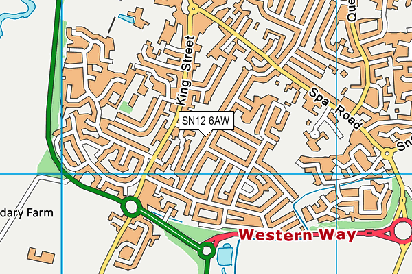 SN12 6AW map - OS VectorMap District (Ordnance Survey)