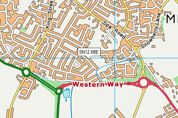 SN12 6BE map - OS VectorMap District (Ordnance Survey)