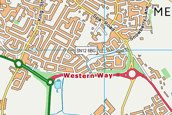 SN12 6BG map - OS VectorMap District (Ordnance Survey)