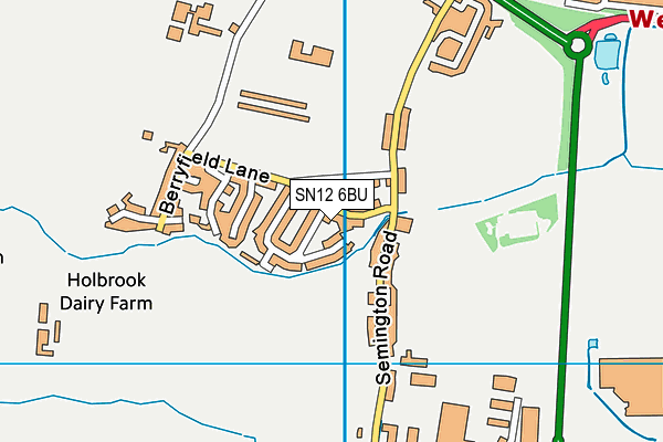 SN12 6BU map - OS VectorMap District (Ordnance Survey)