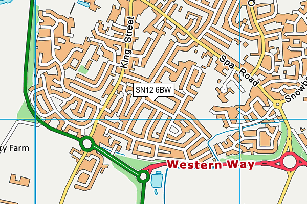 SN12 6BW map - OS VectorMap District (Ordnance Survey)