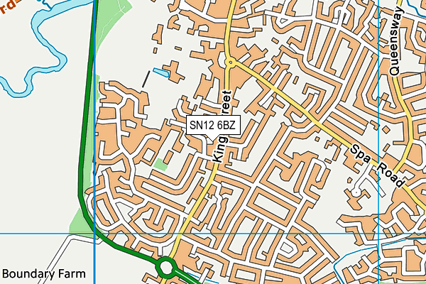 SN12 6BZ map - OS VectorMap District (Ordnance Survey)