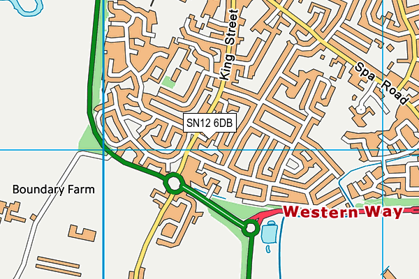 SN12 6DB map - OS VectorMap District (Ordnance Survey)