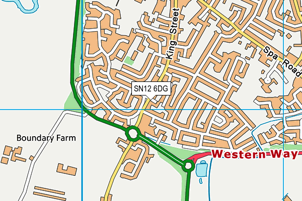 SN12 6DG map - OS VectorMap District (Ordnance Survey)