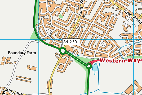 SN12 6DJ map - OS VectorMap District (Ordnance Survey)