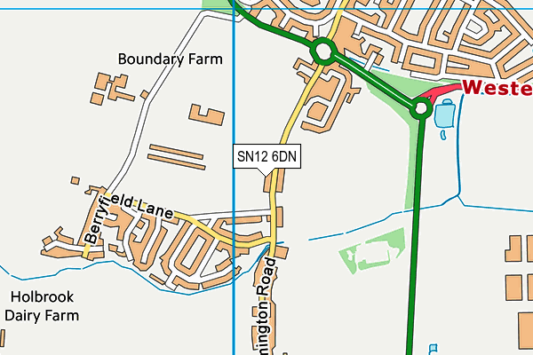 SN12 6DN map - OS VectorMap District (Ordnance Survey)