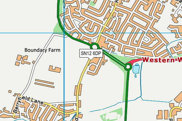 SN12 6DP map - OS VectorMap District (Ordnance Survey)