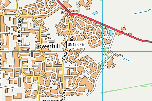 SN12 6FE map - OS VectorMap District (Ordnance Survey)