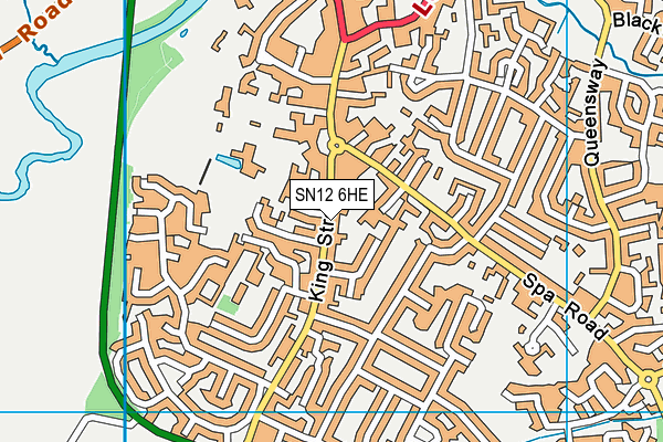 SN12 6HE map - OS VectorMap District (Ordnance Survey)
