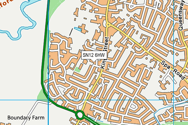 SN12 6HW map - OS VectorMap District (Ordnance Survey)