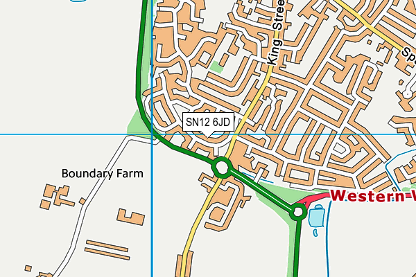 SN12 6JD map - OS VectorMap District (Ordnance Survey)