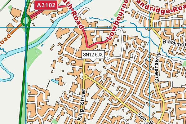 SN12 6JX map - OS VectorMap District (Ordnance Survey)