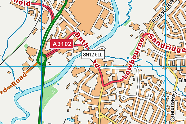 SN12 6LL map - OS VectorMap District (Ordnance Survey)