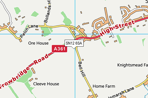 SN12 6SA map - OS VectorMap District (Ordnance Survey)