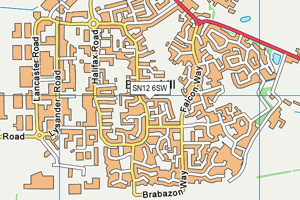 SN12 6SW map - OS VectorMap District (Ordnance Survey)