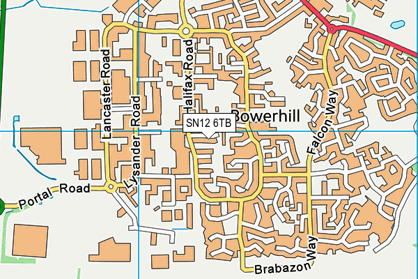 SN12 6TB map - OS VectorMap District (Ordnance Survey)