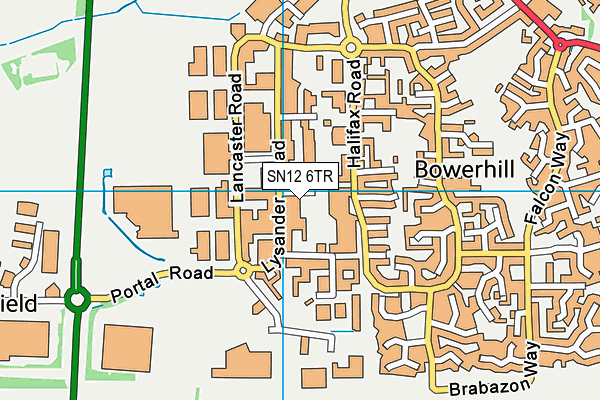 SN12 6TR map - OS VectorMap District (Ordnance Survey)