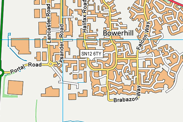 SN12 6TY map - OS VectorMap District (Ordnance Survey)