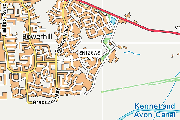 SN12 6WS map - OS VectorMap District (Ordnance Survey)