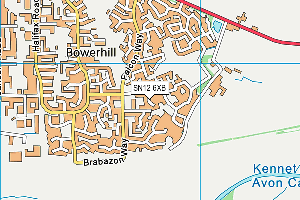 SN12 6XB map - OS VectorMap District (Ordnance Survey)