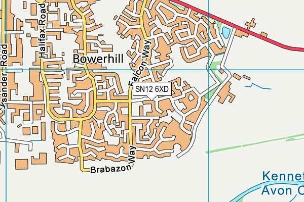 SN12 6XD map - OS VectorMap District (Ordnance Survey)