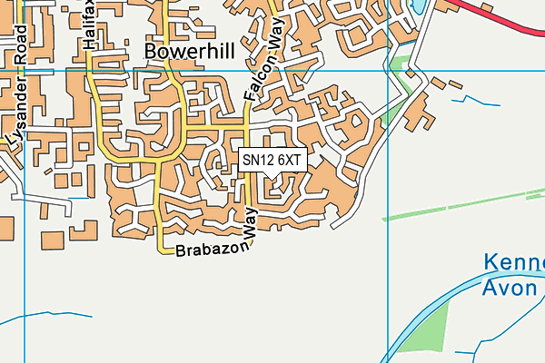 SN12 6XT map - OS VectorMap District (Ordnance Survey)