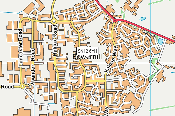 Bowerhill Primary School map (SN12 6YH) - OS VectorMap District (Ordnance Survey)