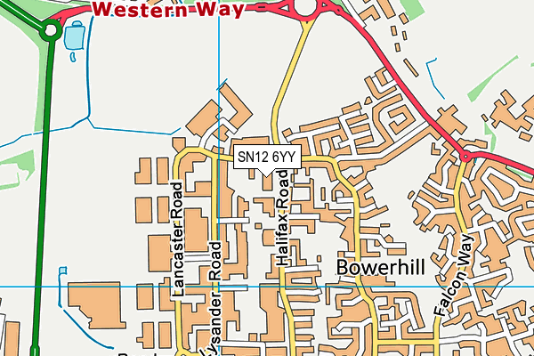 SN12 6YY map - OS VectorMap District (Ordnance Survey)