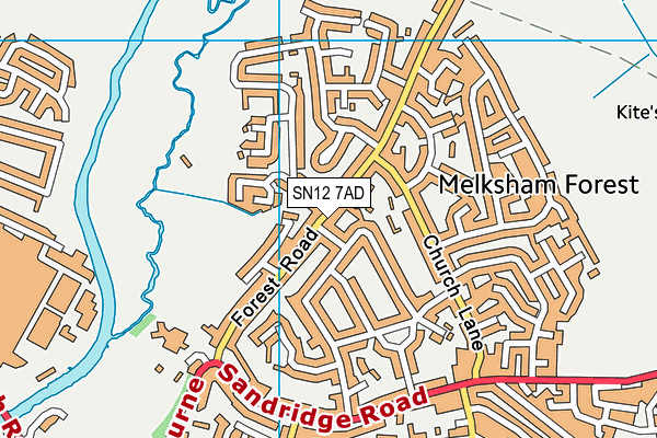 SN12 7AD map - OS VectorMap District (Ordnance Survey)