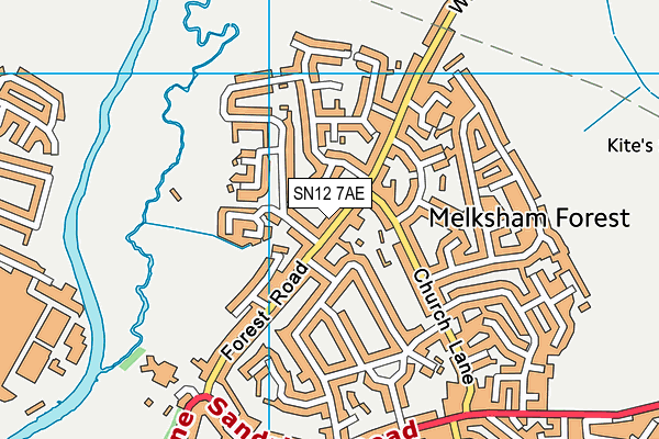 SN12 7AE map - OS VectorMap District (Ordnance Survey)