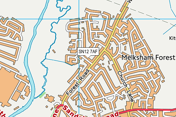 SN12 7AF map - OS VectorMap District (Ordnance Survey)