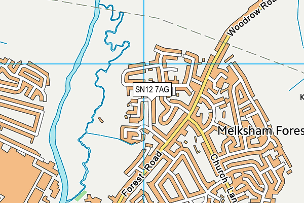 SN12 7AG map - OS VectorMap District (Ordnance Survey)