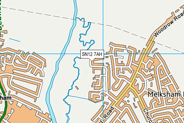 SN12 7AH map - OS VectorMap District (Ordnance Survey)